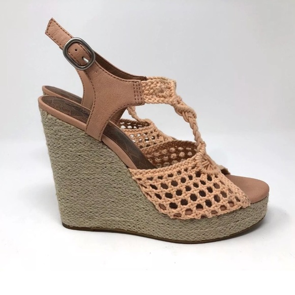 LUCKY BRAND Crochet Wedge Strap Heels Espadrilles - Picture 6 of 8